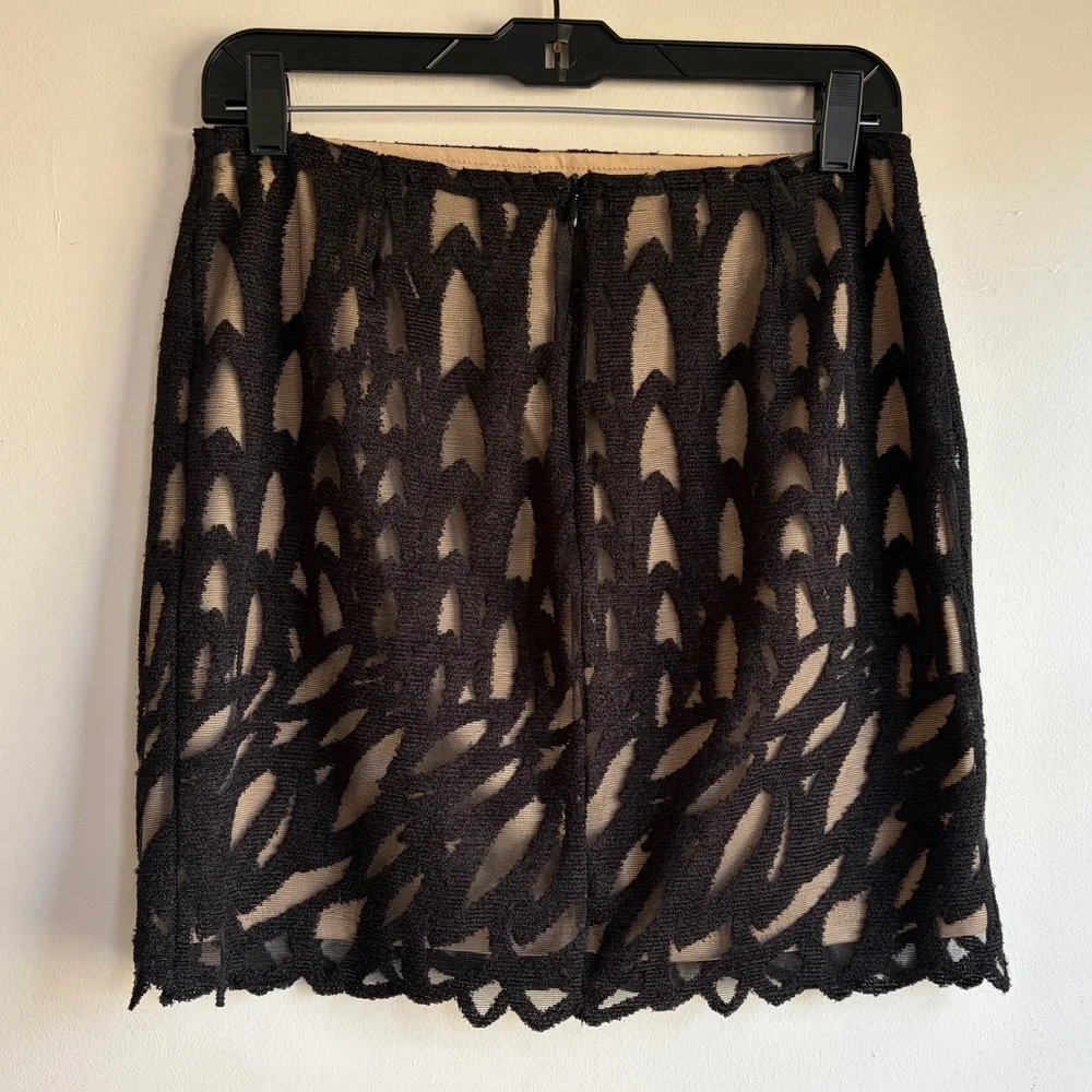 Benjamin Jay Black Lace Overlay Pencil Mini Skirt Size M